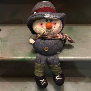 Charming Snowman Plush with Gray Hat and Scarf